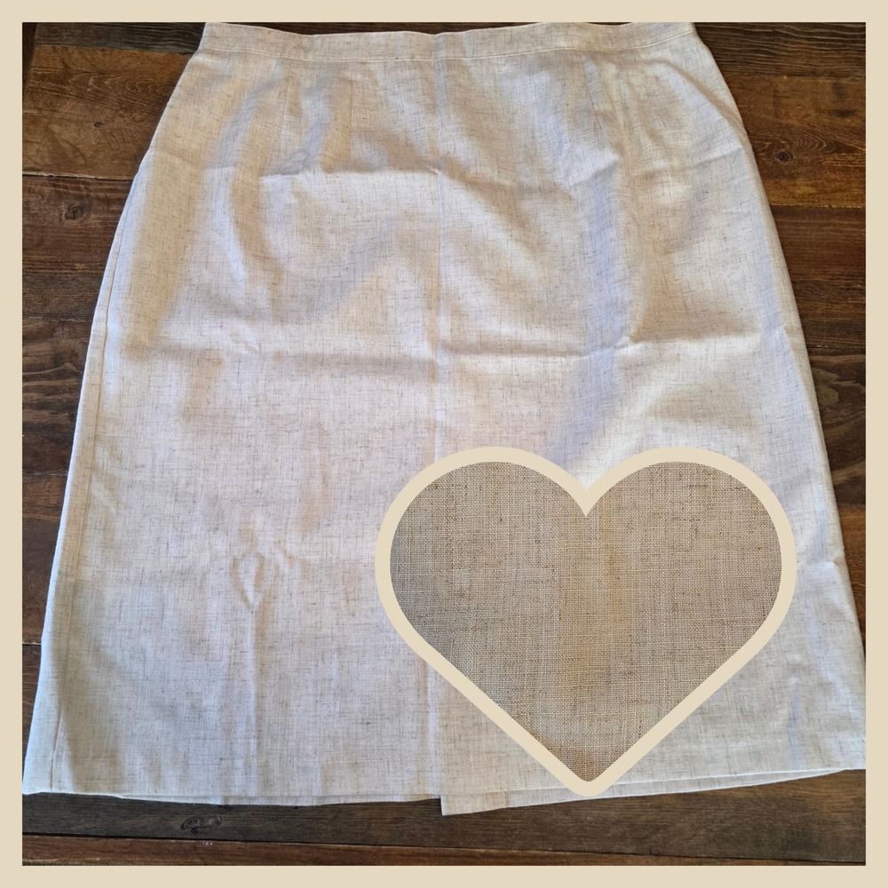 Sag Harbor VintageLinen Blend Beige‎ tan A Line Skirt Plus Size 20W casual